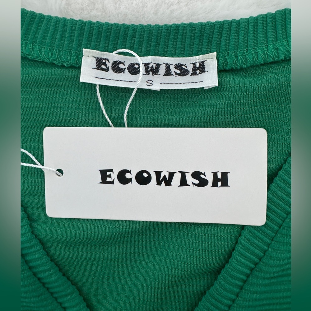 Ecowish Green Top with Lace Sleeves, Size Small - NWT - Picture 7 of 10